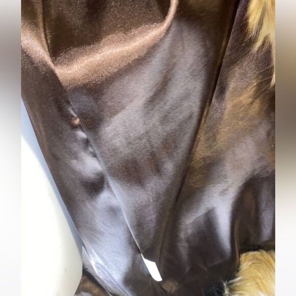 Donna Slayers Fabulous Furs Red Fox Faux Fur Shawl Collar Coat Large - Picture 12 of 13